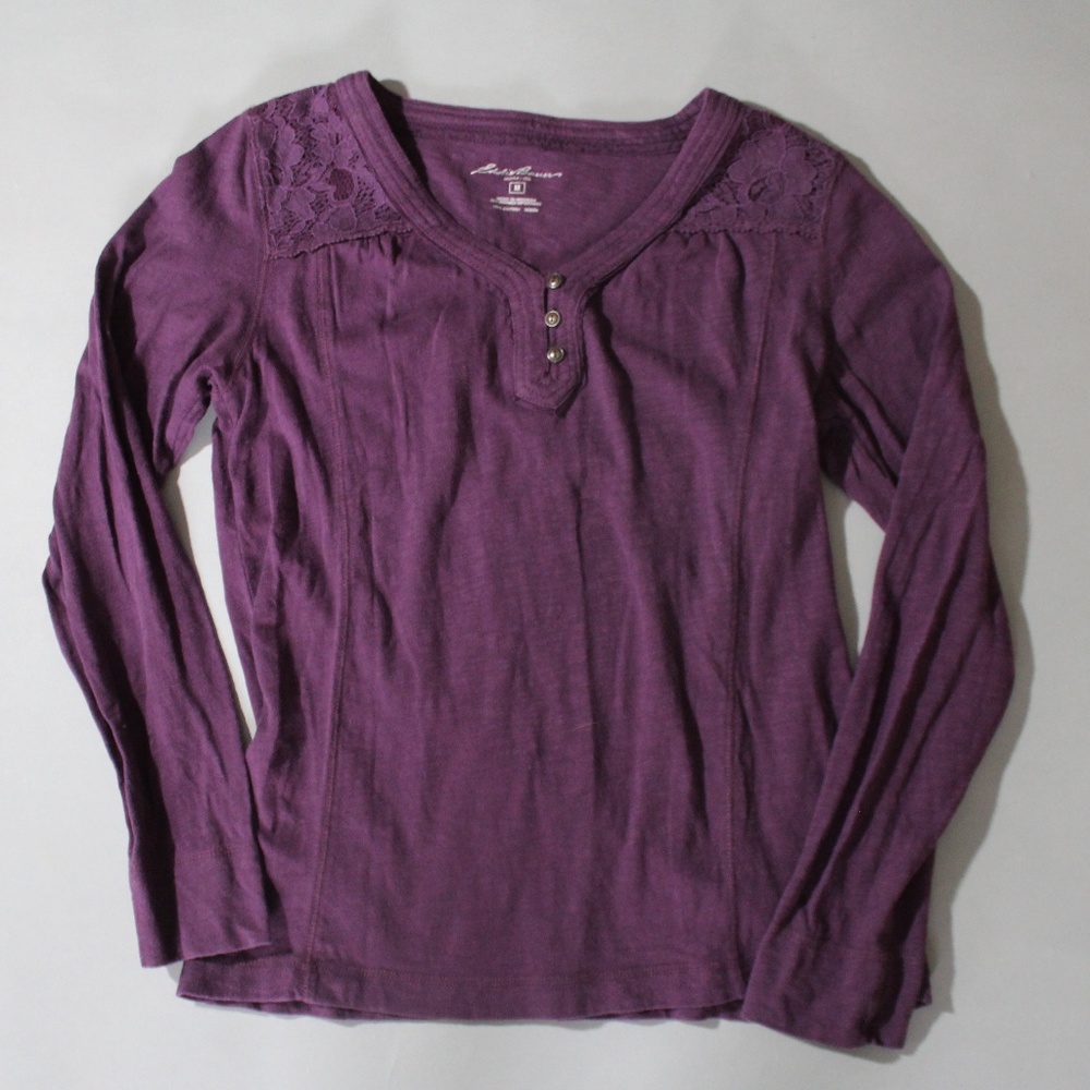 Eddie Bauer Purple Lace Long Sleeve Shirt